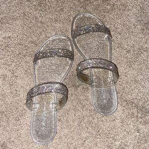Clear rhinestone sandals